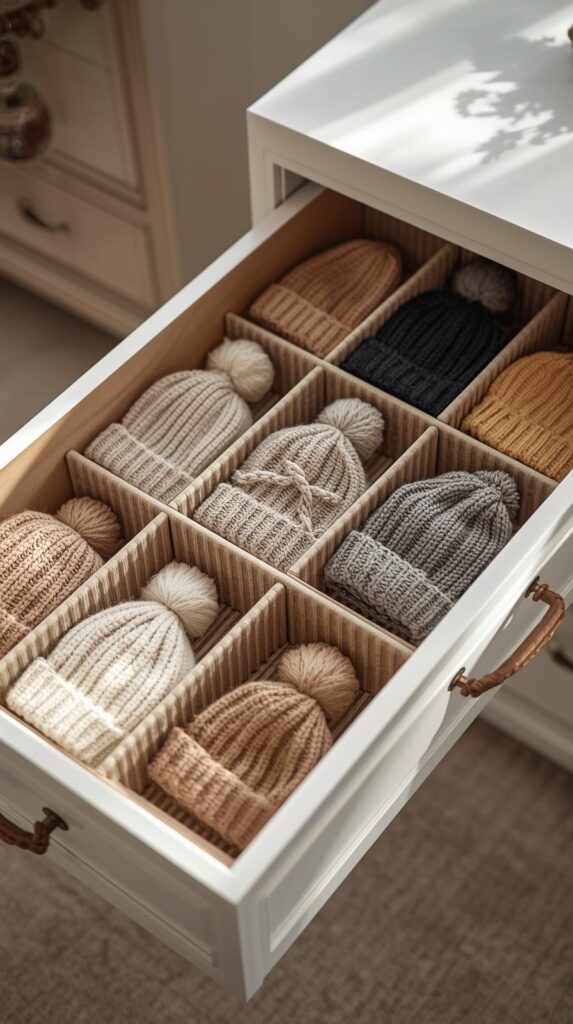 Drawer Dividers Keep Soft Hats Organized