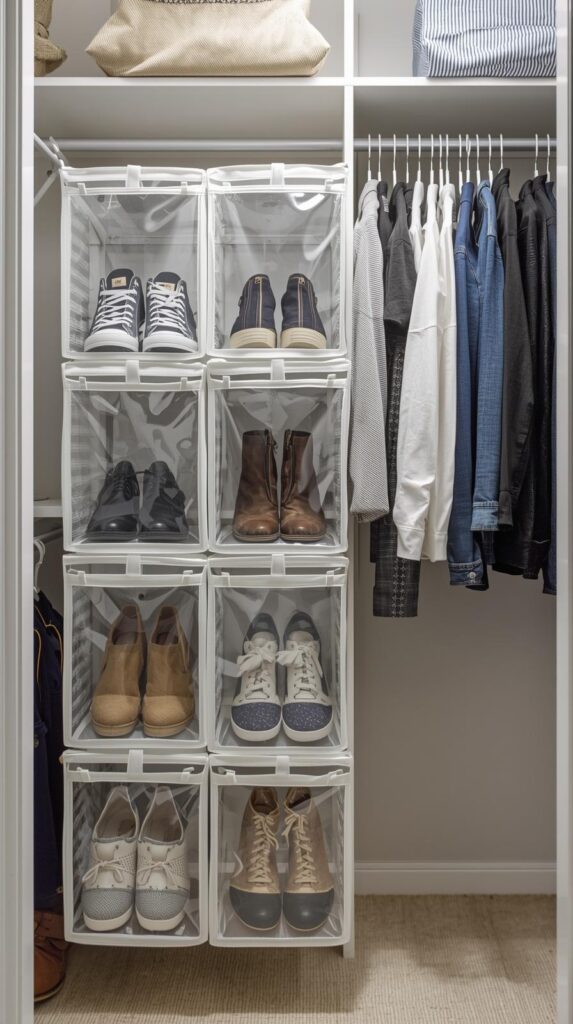 Hanging Closet Rod Shoe Bags