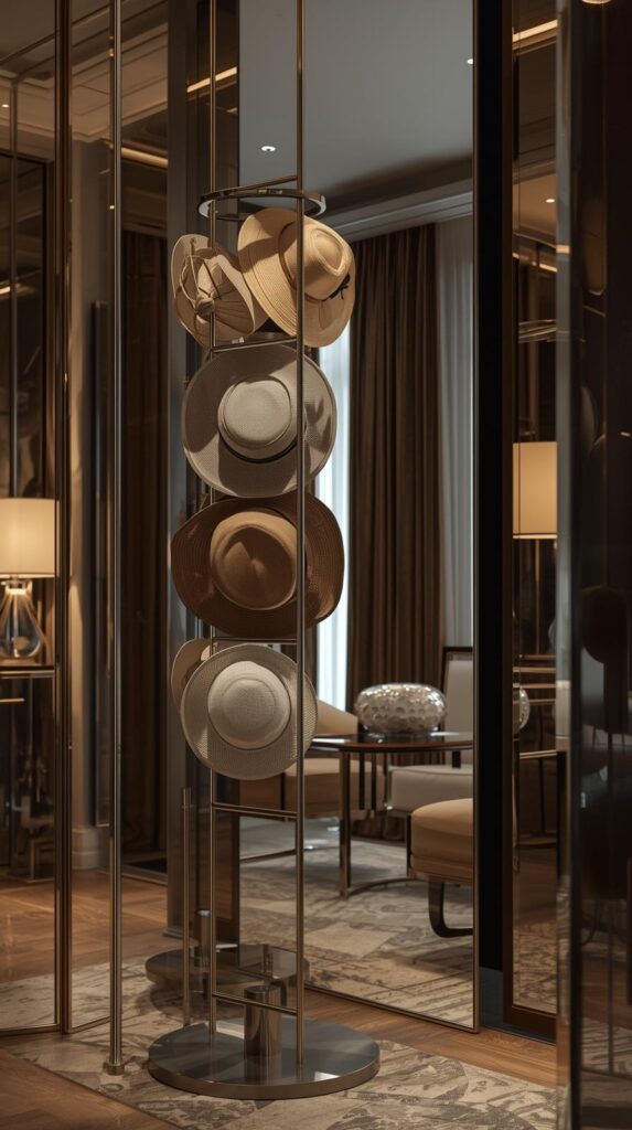 Hat Racks with Mirror Backing Solve Two Problems