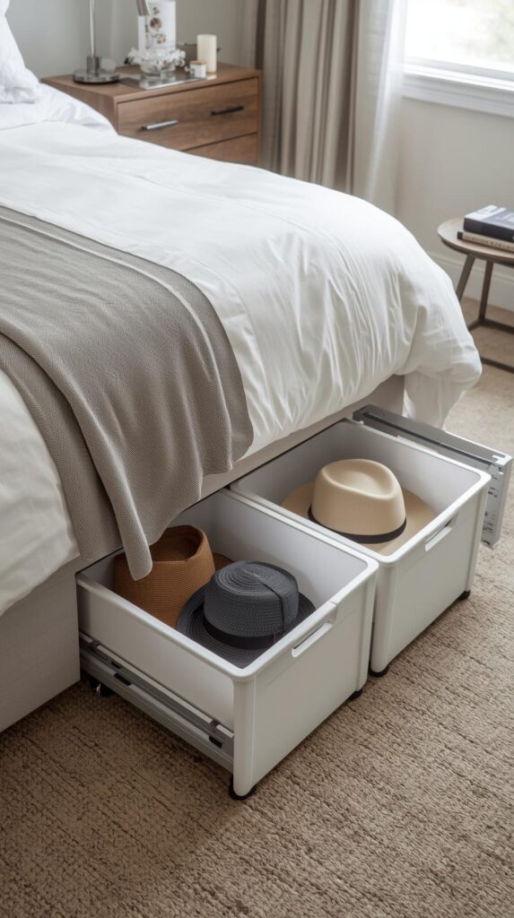 Under-Bed Storage Boxes Hide Off-Season Hats