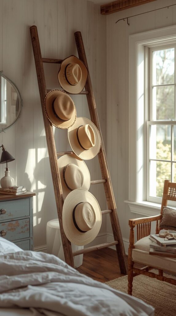 Vintage Ladder Displays Create Rustic Charm
