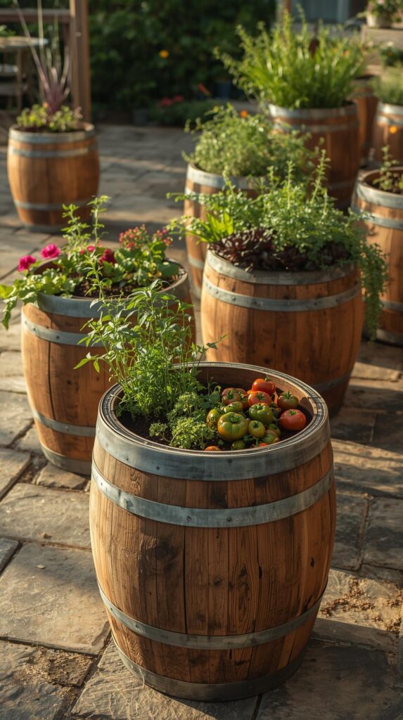 Half-Barrel Raised Beds for Moveable Garden Spots