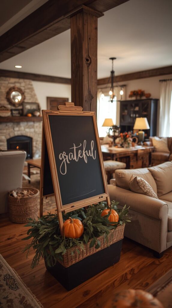 Hang a Chalkboard Sign with a Grateful Message