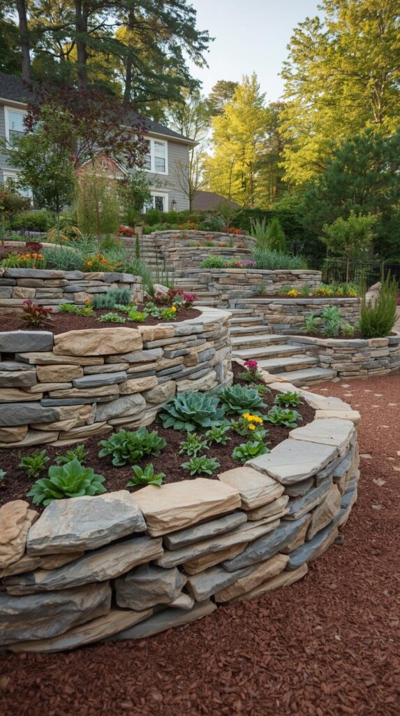 Stacked Stone Beds That Scream Permanent Garden Goals