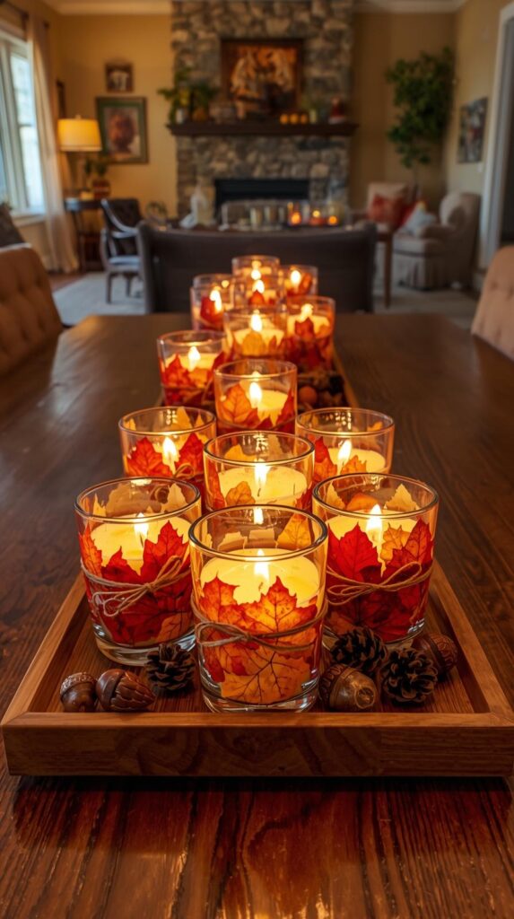 Transform Plain Votives with Leaf Wrappings