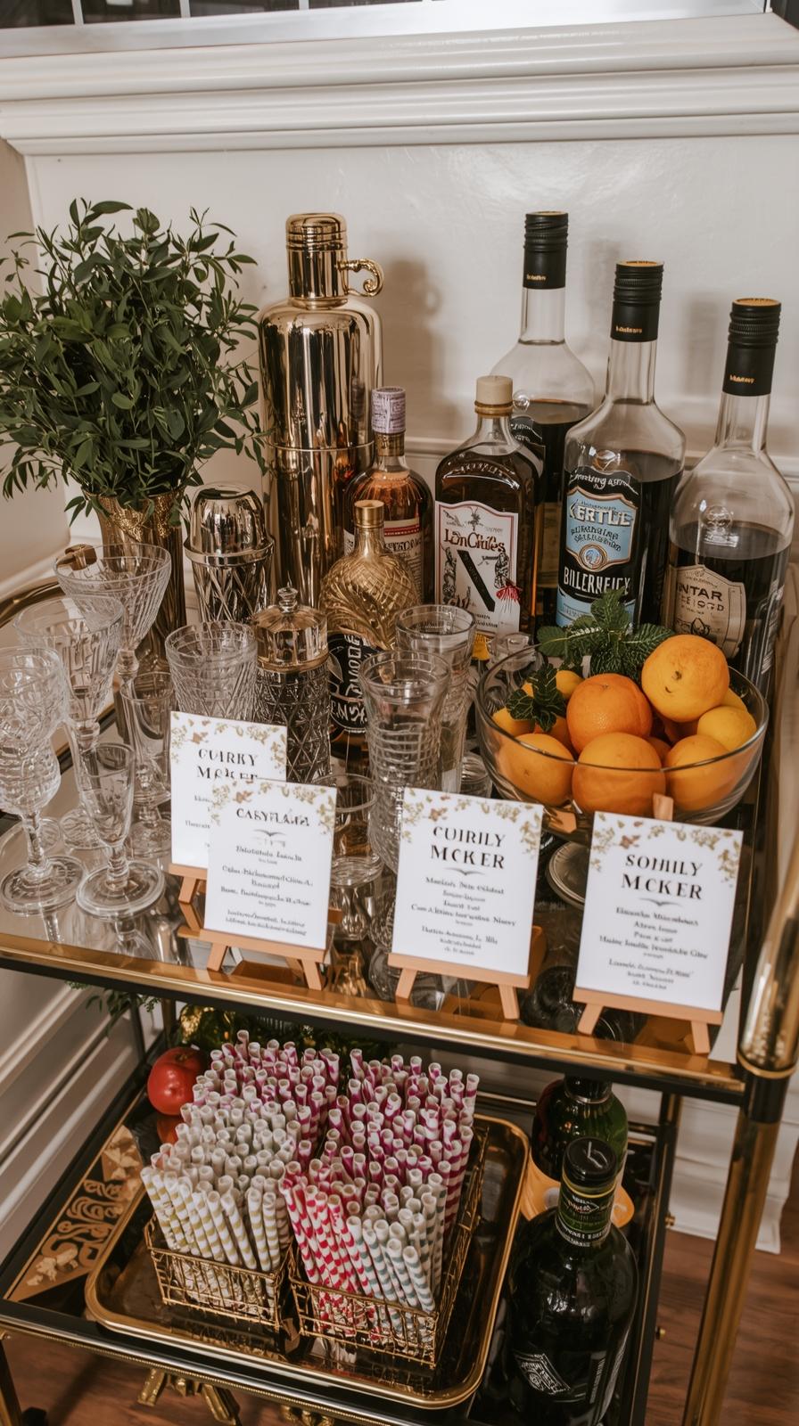 Create a Mocktail Mixing Station with Bar Cart Styling