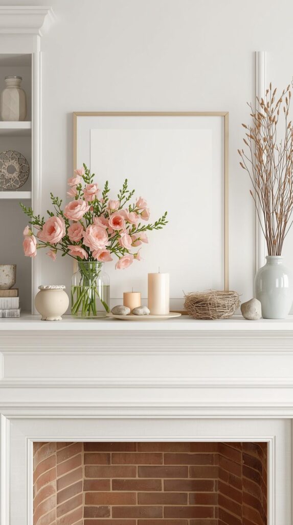 Create a Spring Vignette on Shelves or Mantels