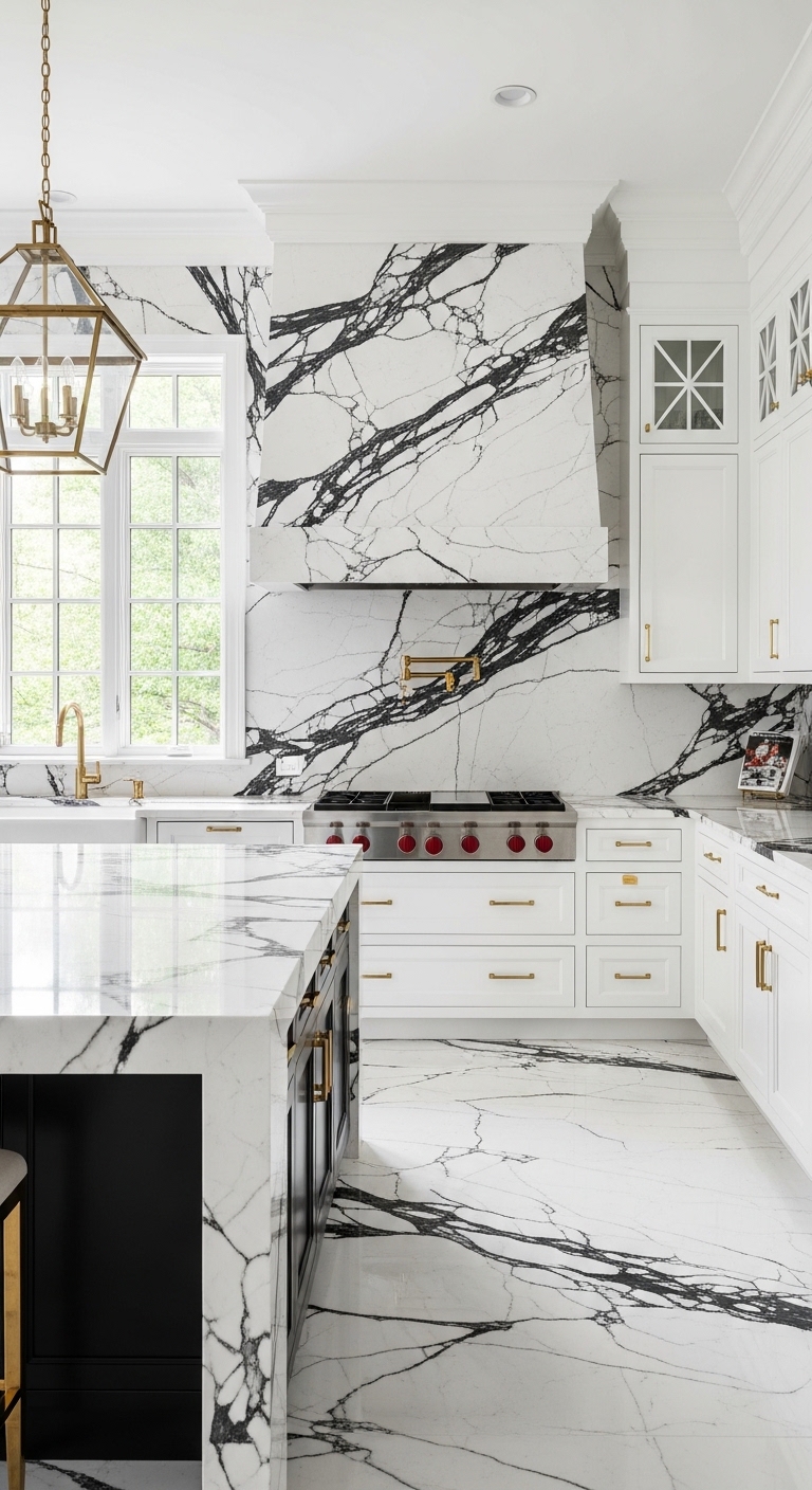White Marble With Black Veining for Natural Drama